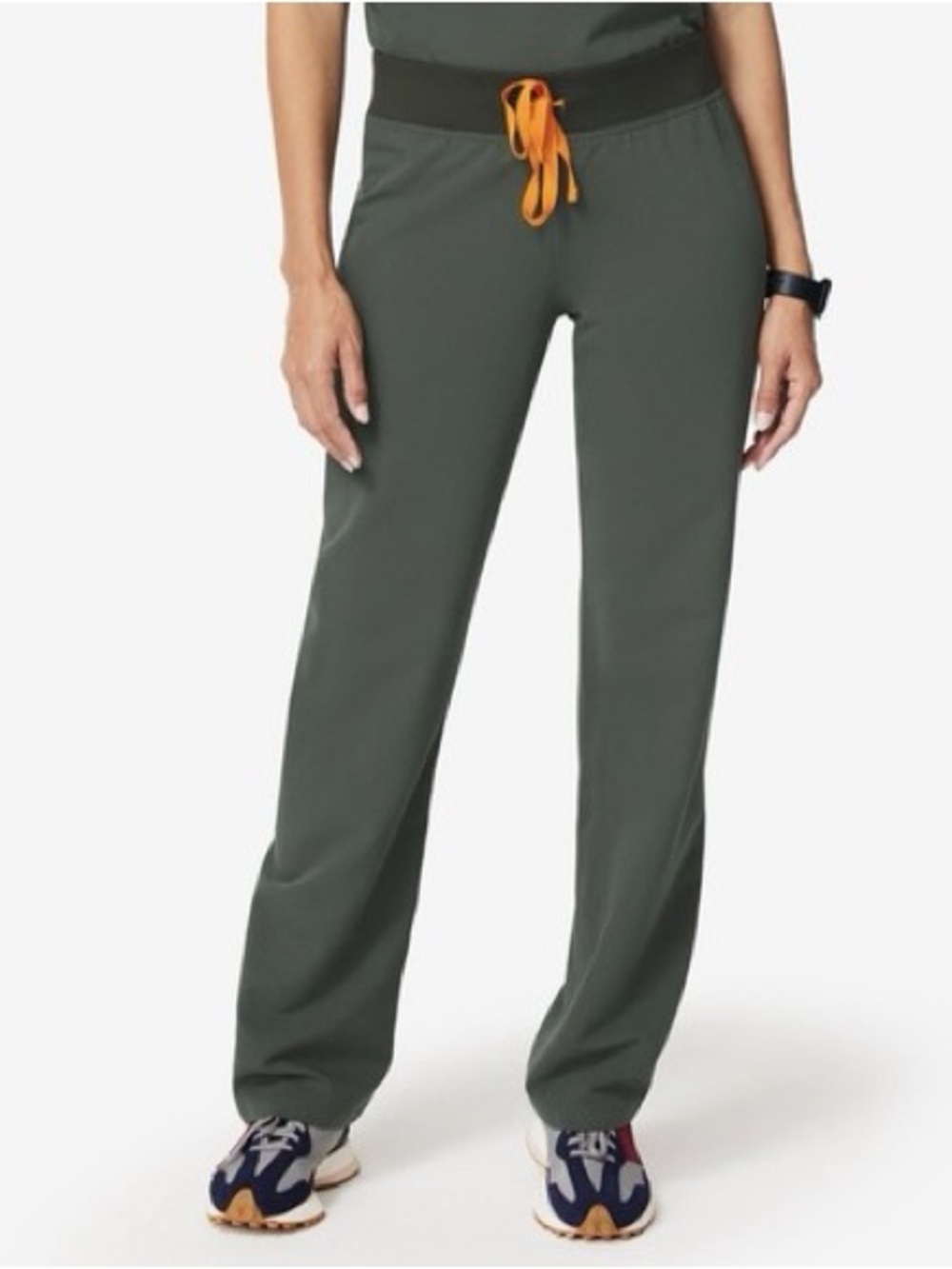 Figs Livingston High-Rise Straight-Leg Scrub Pant Green XS